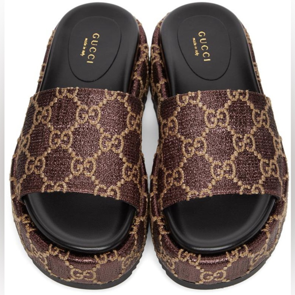 Gucci Angelina Platform Logo Slide